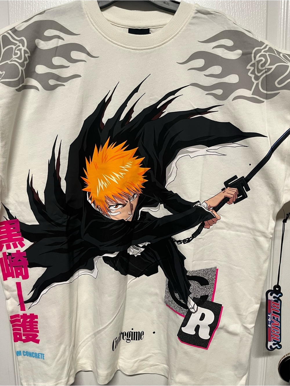 NEWCivil Regime X Bleach Ichigo Anime Graphic T-Shirt Men’s Med White Streetwear - Picture 2 of 8